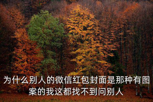 為什么別人的微信紅包封面是那種有圖案的我這都找不到問別人