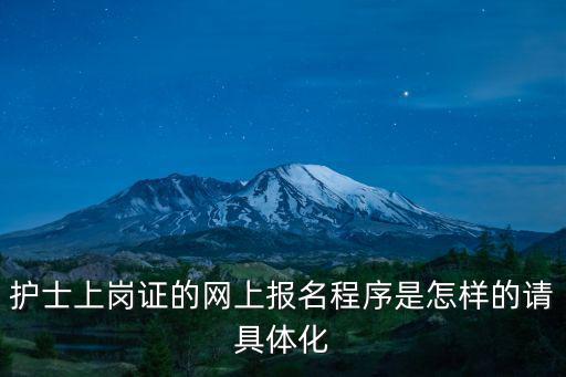 護士上崗證的網上報名程序是怎樣的請具體化