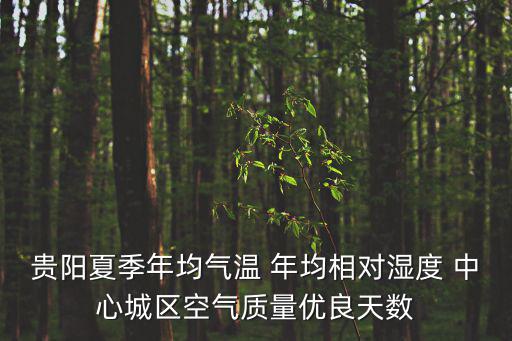 貴陽全年天氣，貴陽夏季年均氣溫 年均相對濕度 中心城區空氣質量優良天數