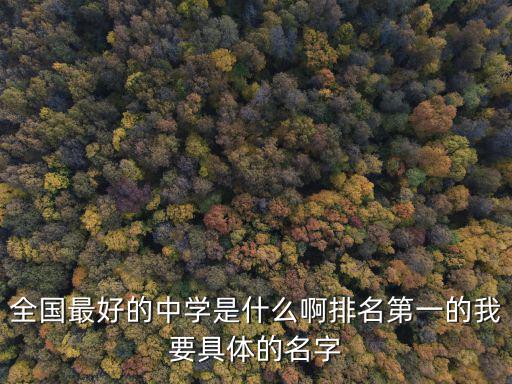 全國最好的中學是什么啊排名第一的我要具體的名字