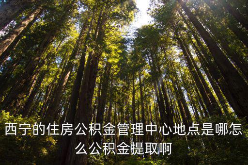 西寧的住房公積金管理中心地點是哪怎么公積金提取啊