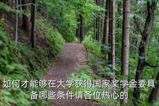 如何才能夠在大學獲得國家獎學金要具備哪些條件請各位熱心的