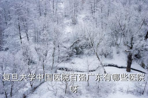 復旦大學中國醫院百強廣東有哪些醫院呀