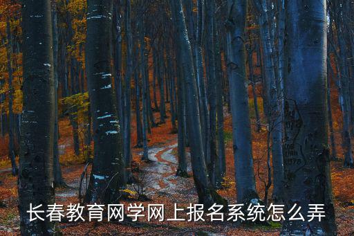 教育網報名，長春教育網學網上報名系統怎么弄