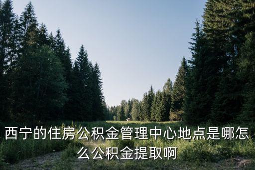 西寧的住房公積金管理中心地點是哪怎么公積金提取啊
