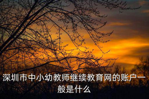 深圳市中小幼教師繼續(xù)教育網(wǎng)的賬戶一般是什么