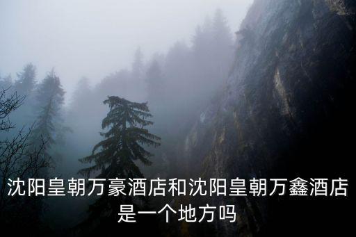 沈陽皇朝萬豪酒店和沈陽皇朝萬鑫酒店是一個地方嗎