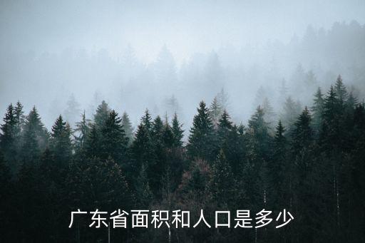 廣東省面積和人口是多少