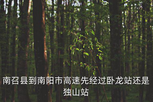 南召縣到南陽市高速先經過臥龍站還是獨山站
