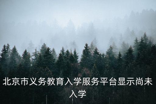 義務教育入學服務平臺，北京市義務教育入學服務平臺顯示尚未入學