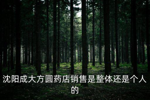 沈陽成大方圓藥店銷售是整體還是個(gè)人的