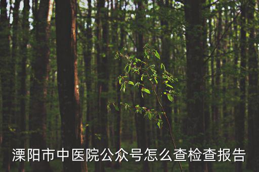 溧陽市中醫院公眾號怎么查檢查報告