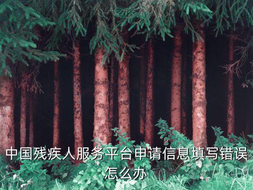 中國殘疾人服務平臺申請信息填寫錯誤怎么辦
