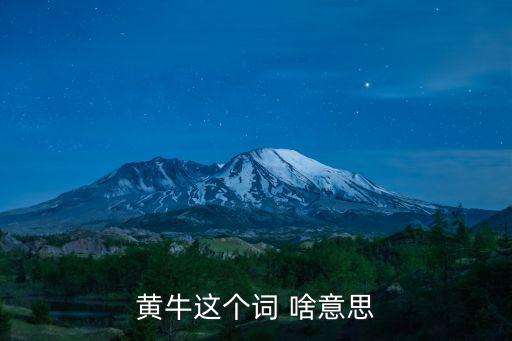 黃牛這個詞 啥意思