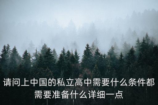 請問上中國的私立高中需要什么條件都需要準備什么詳細一點