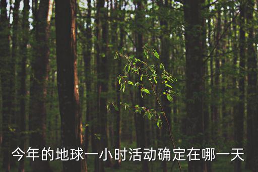 今年的地球一小時活動確定在哪一天