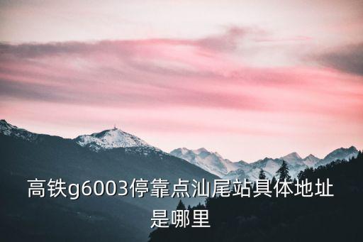 高鐵g6003?？奎c汕尾站具體地址是哪里
