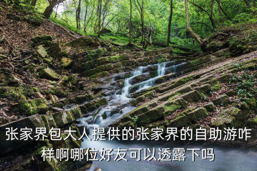 一站搞定，張家界包大人提供的張家界的自助游咋樣啊哪位好友可以透露下嗎