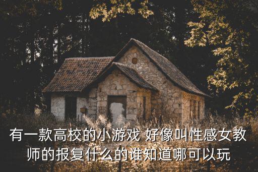 有一款高校的小游戲 好像叫性感女教師的報復什么的誰知道哪可以玩