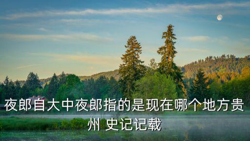 夜郎自大中夜郎指的是現在哪個地方貴州 史記記載