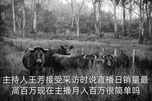 主持人王芳接受采訪時說直播日銷量最高百萬現在主播月入百萬很簡單嗎