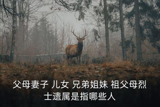 父母妻子 兒女 兄弟姐妹 祖父母烈士遺屬是指哪些人