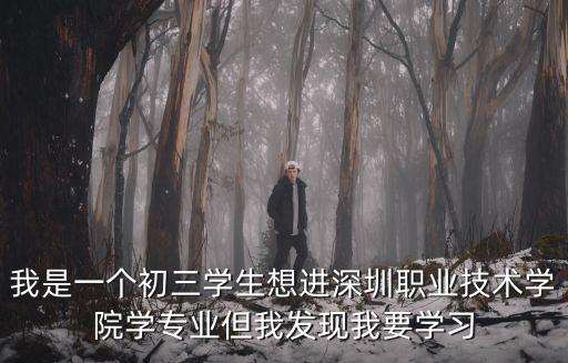 我是一個初三學生想進深圳職業技術學院學專業但我發現我要學習