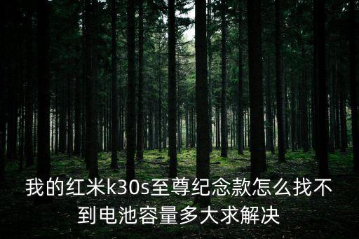 我的紅米k30s至尊紀(jì)念款怎么找不到電池容量多大求解決