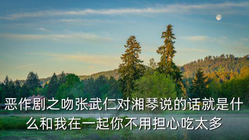 惡作劇之吻張武仁對湘琴說的話就是什么和我在一起你不用擔心吃太多