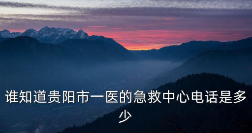 誰知道貴陽市一醫的急救中心電話是多少