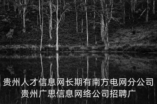 貴州人才信息網長期有南方電網分公司貴州廣思信息網絡公司招聘廣