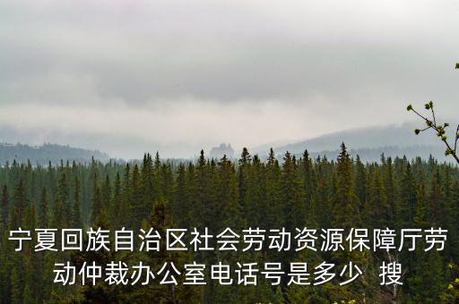 寧夏回族自治區社會勞動資源保障廳勞動仲裁辦公室電話號是多少  搜