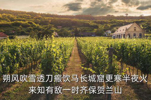 朔風吹雪透刀瘢飲馬長城窟更寒半夜火來知有敵一時齊保賀蘭山