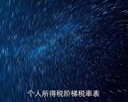 個人所得稅階梯稅率表