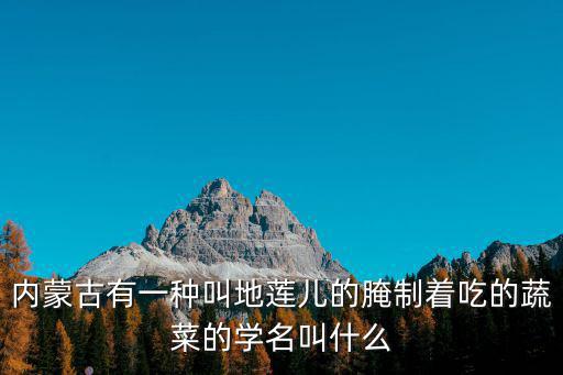 內蒙古有一種叫地蓮兒的腌制著吃的蔬菜的學名叫什么