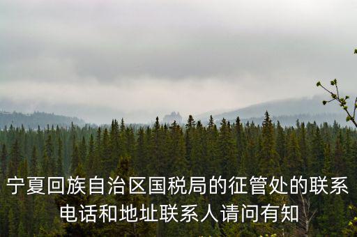寧夏回族自治區國稅局的征管處的聯系電話和地址聯系人請問有知