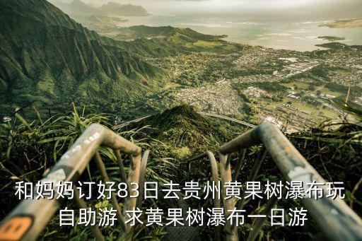 和媽媽訂好83日去貴州黃果樹瀑布玩 自助游 求黃果樹瀑布一日游
