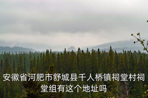 安徽省河肥市舒城縣千人橋鎮祠堂村祠堂組有這個地址嗎