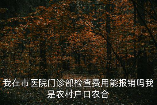 我在市醫院門診部檢查費用能報銷嗎我是農村戶口農合