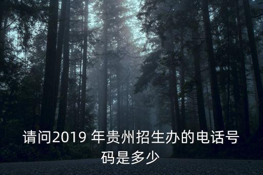 請問2019 年貴州招生辦的電話號碼是多少