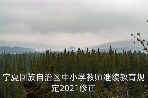 寧夏回族自治區中小學教師繼續教育規定2021修正