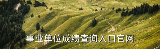 事業單位成績查詢入口官網