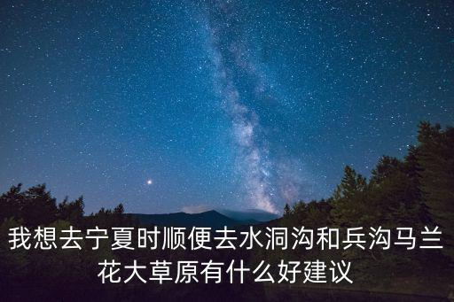 我想去寧夏時順便去水洞溝和兵溝馬蘭花大草原有什么好建議