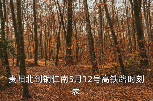 貴陽北到銅仁南5月12號高鐵路時刻表
