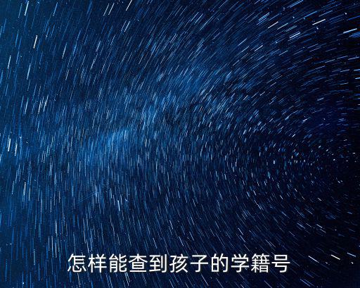 怎樣能查到孩子的學(xué)籍號
