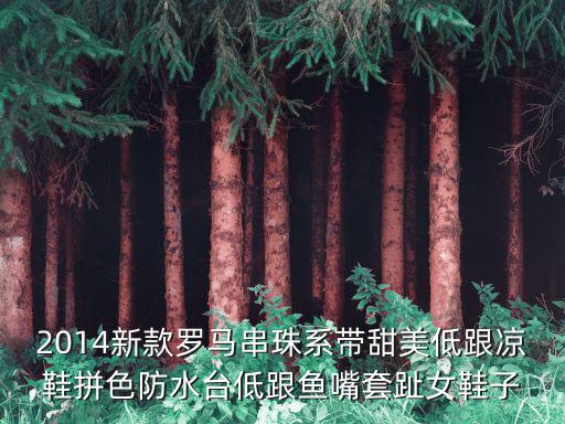 2014新款羅馬串珠系帶甜美低跟涼鞋拼色防水臺低跟魚嘴套趾女鞋子