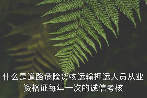 什么是道路危險(xiǎn)貨物運(yùn)輸押運(yùn)人員從業(yè)資格證每年一次的誠信考核