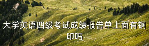 大學(xué)英語四級(jí)考試成績(jī)報(bào)告單上面有鋼印嗎