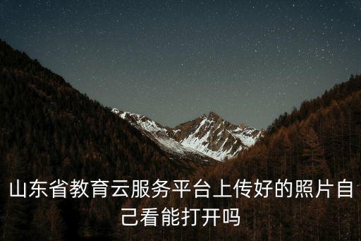 山東省教育云服務平臺上傳好的照片自己看能打開嗎