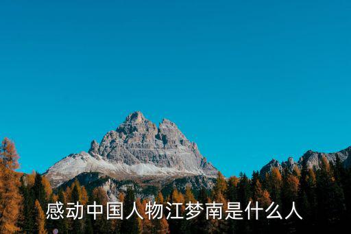 感動中國人物江夢南是什么人